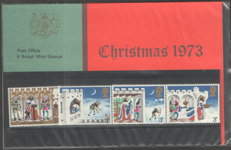 (image for) 1973 Christmas Type B - 6mm Red Band Royal Mail Presentation Pack 57